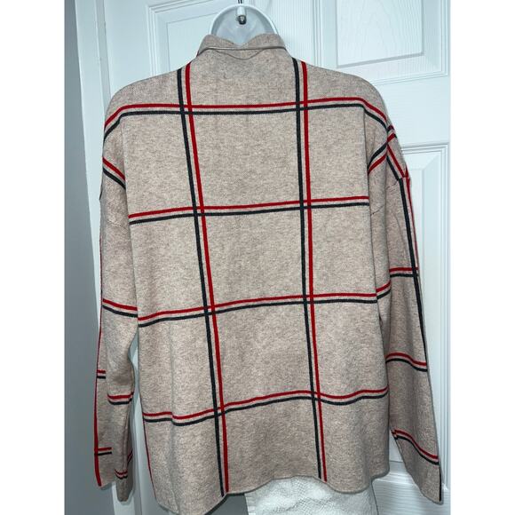 Tahari Sweater - drop shoulder mock neck classy beige  size L - Picture 5 of 14